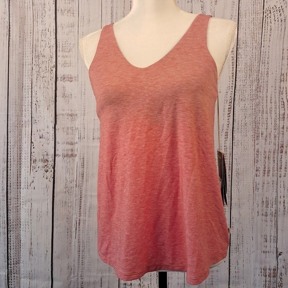 NWT TOAD&CO XS‎ Swifty Strappy Tank Top Guava Heather Athletic Built-In Bra - Picture 3 of 10